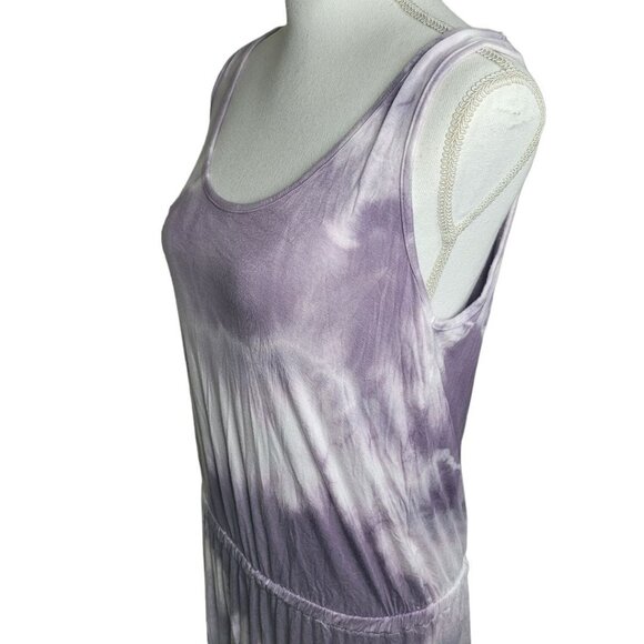 Beach Break Maxi Dress Tiered Purple Tie Dye Summer Swim Cover Sun Womens Small - Picture 3 of 9